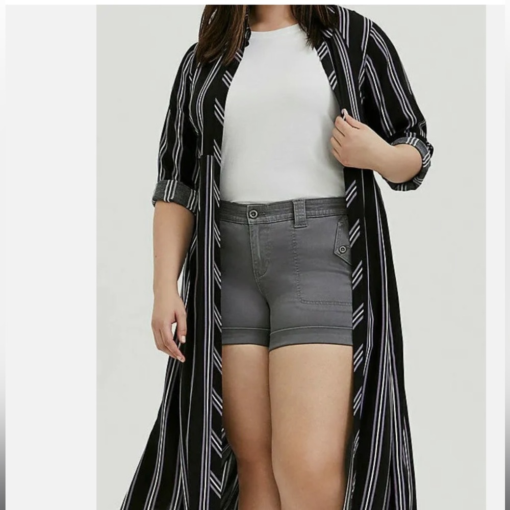 Multi Stripe Challis Duster torrid size 2